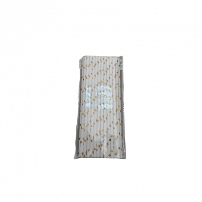 Трубочки коктейльные картон "звёзды" в отдельной упаковке 25шт 6*197mm 3