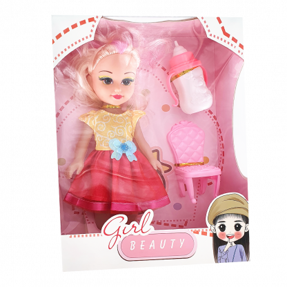 Кукла мини с бутылочкой + стул (3239) 1