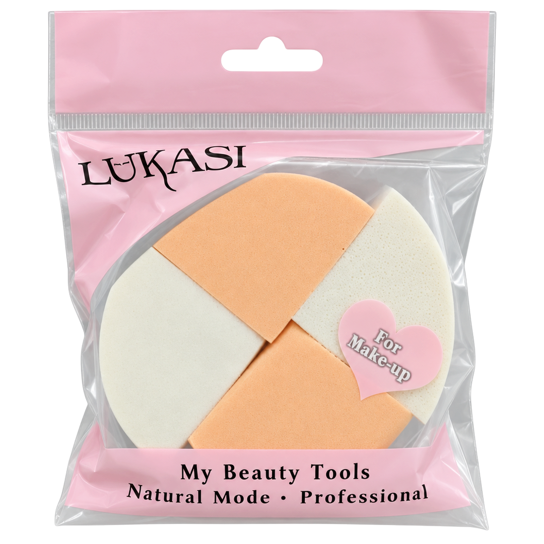 Bureta cosmetic triunghi doua culori 4buc Lukasi - Сleber