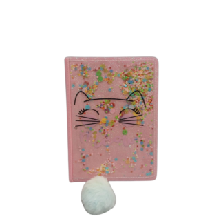 Carnet 21*15cm colorat, lucios, paiete,pisica Meow
