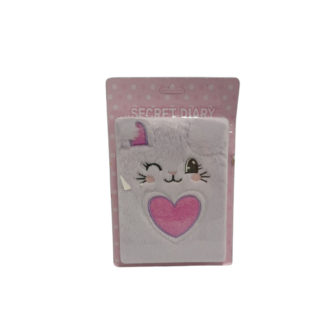 Carnet 18*13,5cm pe planset pufos,iepure cu inimioara lucioasa