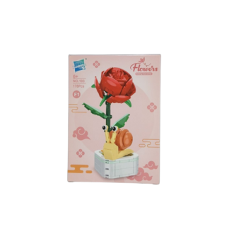 Constructor plastic Zuanma Flowers floare cu melc 178det.