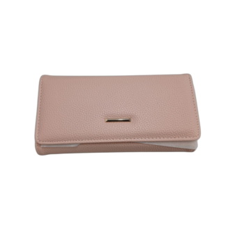 Portofel p/u dame piele art. 3sectii. o culoare, insertie metalica 18*10cm