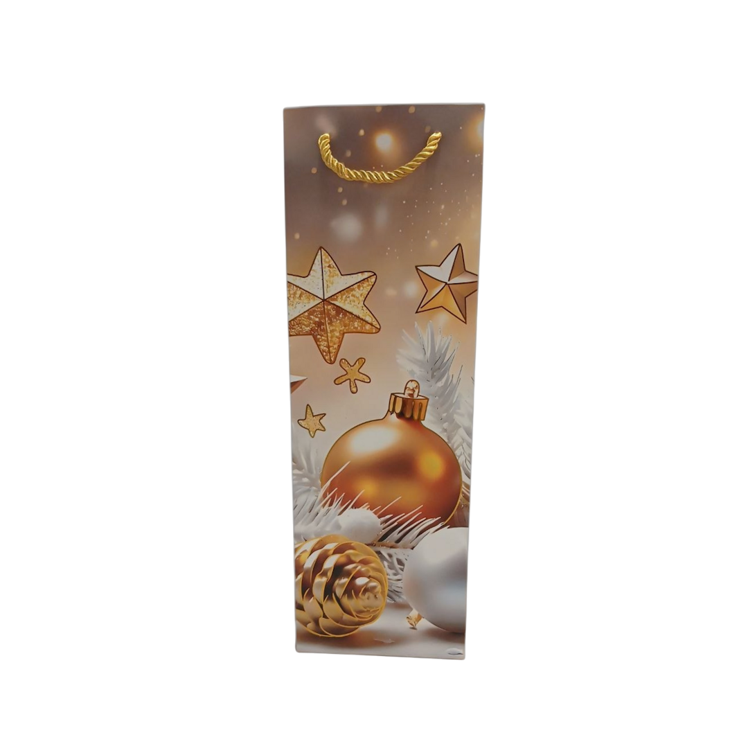 Sacosa p/u cadou Anul Nou carton p/u sticle jucarii 36*12*9cm - Сleber