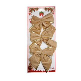 Fundita decorativa de Anul Nou 3buc 10cm aurii catifea