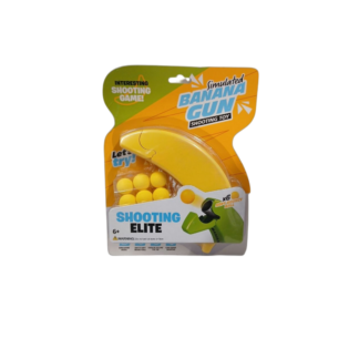 Jucarie pistol banana cu gloante din bureta 21cm