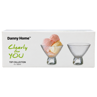 Set boluri de sticla pu inghetata 6buc 180ml striate Danny Home