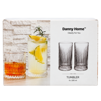 Set pahare de sticla 6buc 285ml dungi verticale Danny Home