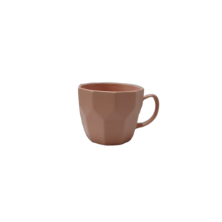 Cana de ceramica, o culoare, dizain geometric 9,5*8cm
