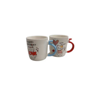 Cana de ceramica, pisica, Happy Birthday 8,5*8,5cm