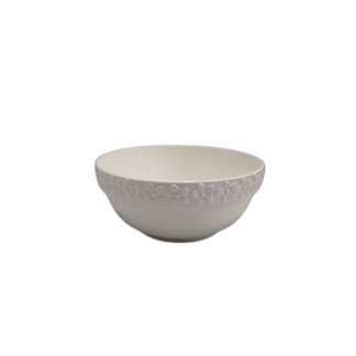Piala ceramica alba ,marginea flori mici 18.5*7.5cm