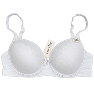 Sutien p/u dame o culoare, cu cupe texturate,dantela