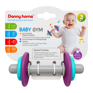 Zornaitoare plastic haltera cu elem.din cauciuc 12cm Danny Home