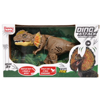Jucarie din plastic muzicala dinosaur, se misca 26cm Danny Home