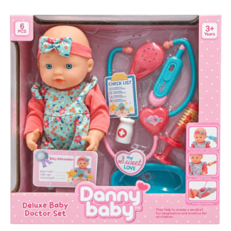 Jucarie pups cu accesorii de doctor 32cm Danny Baby