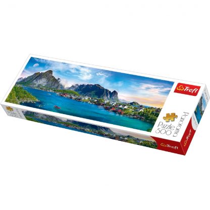 Puzzle Trefl 500 piese Panorama Archipelag Lofoty, Norwegia 66*23,7cm 1