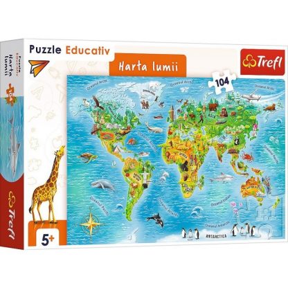 Пазлы Trefl 104эл.Education Карта мира 60*40см 5+ 15575 - Сleber