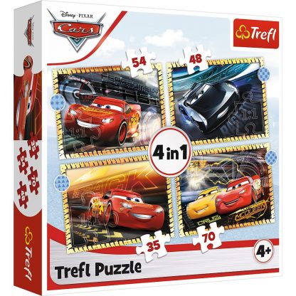 Puzzle Trefl 4in1 54/35/48/70p.Cars 28,5*20,5cm 1