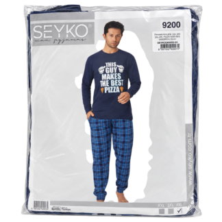 Pijama p/u barbati, min.lunga, mar.2XL-4XL PIZZA